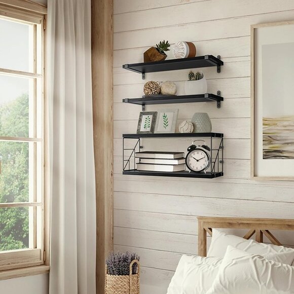 NEW  Bathroom Shelves Over Toilet Floating Shelves for Wall Rustic - Picture 7 of 8